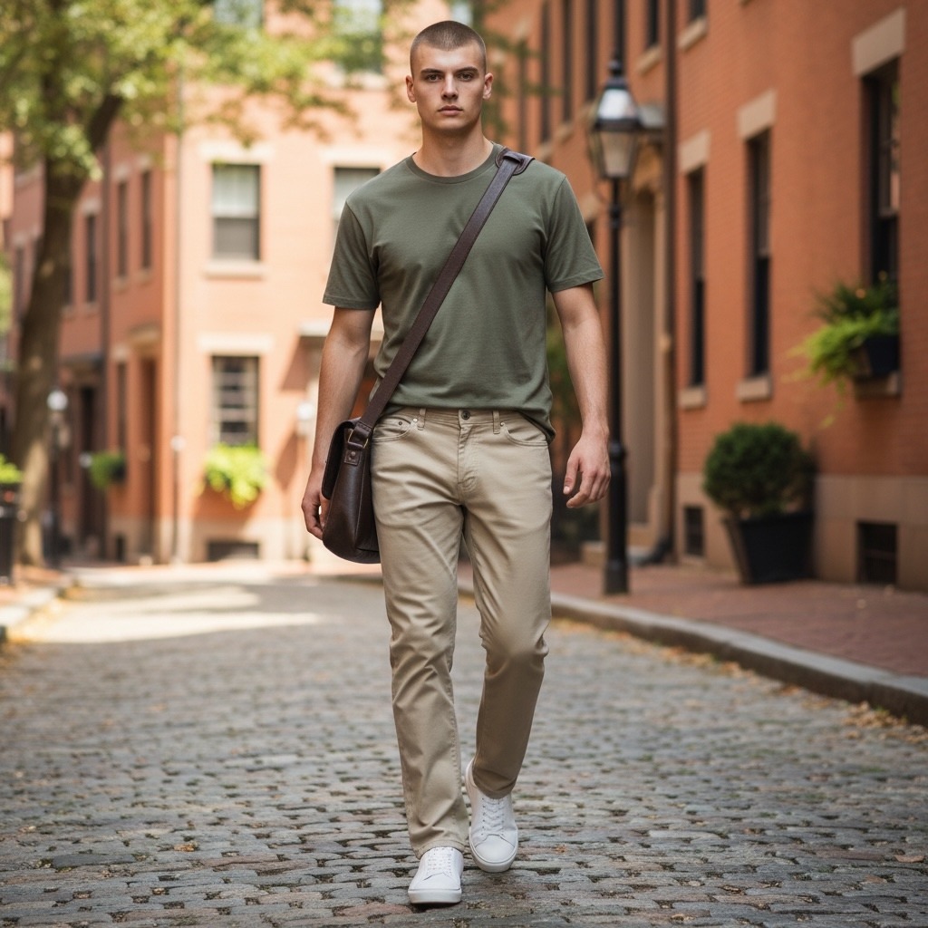 Ag Adriano Goldschmied Tellis Modern Slim Khaki Tan Italian Fabric Pants 33x29